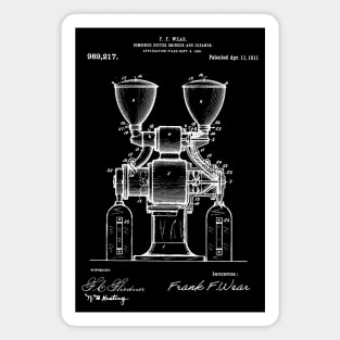 Coffee Grinder patent art / Coffee Grinder Patent Illustration Magnet